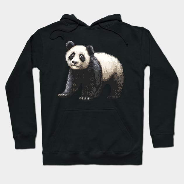 Panda in Pixel Form Hoodie by Animal Sphere